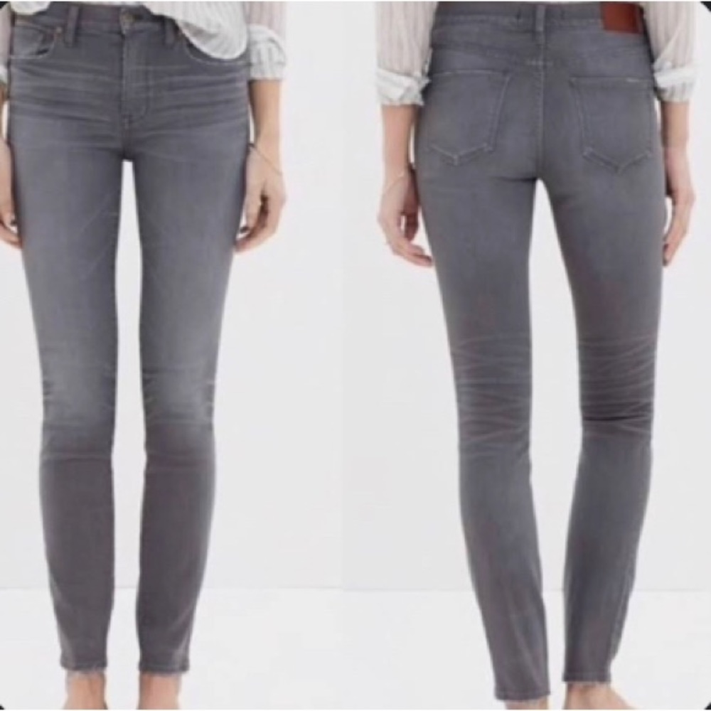 Madewell Faded Gray Skinny Jeans High Riser Ankle Y2K 27" Inseam Size 28